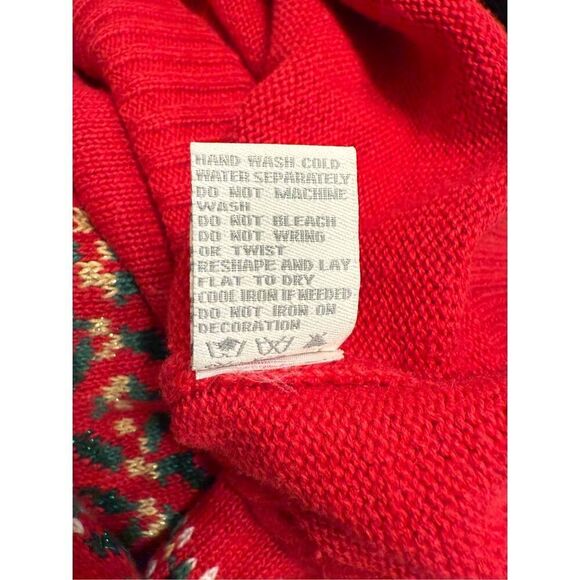 Dress Barn Holiday Cardigan Full Zip Embroidery Poinsettias Plus 1X Vtg - Picture 13 of 15